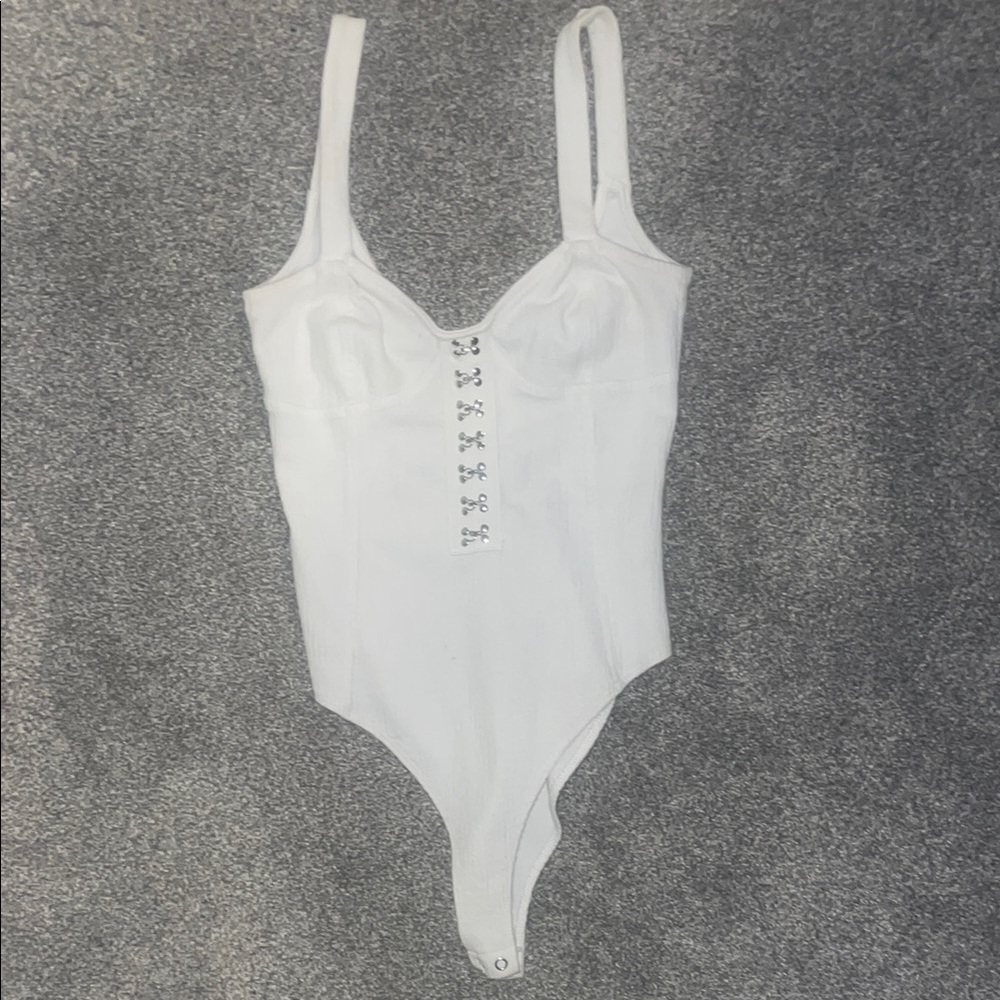 Forever 21 White Bustier Bodysuit